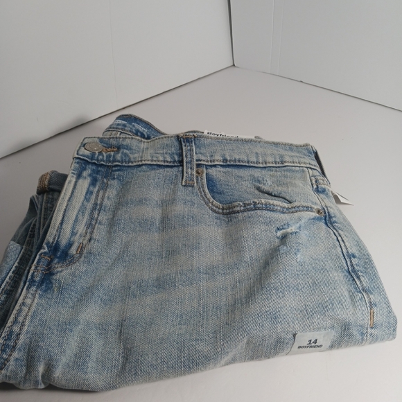 Old Navy Denim - Old Navy Women Blue Jeans Boyfriend Mid-Rise Pants Distress Size 14
